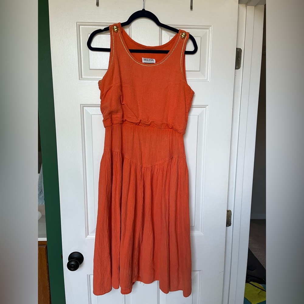 Vintage orange and gold dress